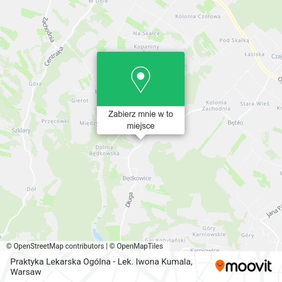 Mapa Praktyka Lekarska Ogólna - Lek. Iwona Kumala