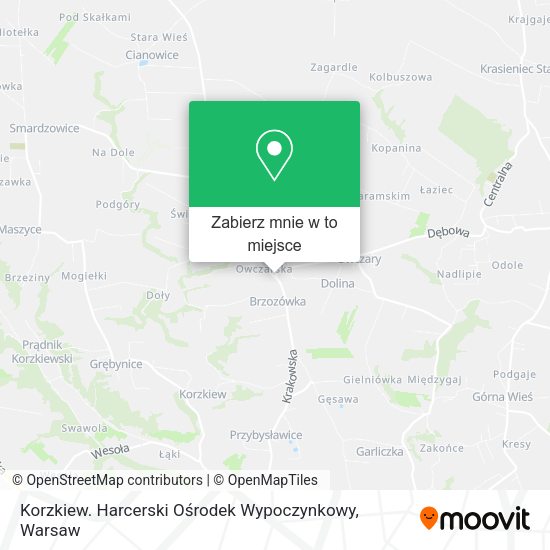 Mapa Korzkiew. Harcerski Ośrodek Wypoczynkowy