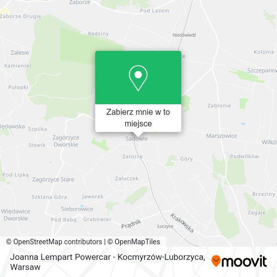 Mapa Joanna Lempart Powercar - Kocmyrzów-Luborzyca