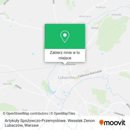 Mapa Artykuły Spożywczo-Przemysłowe. Weselak Zenon Lubaczów