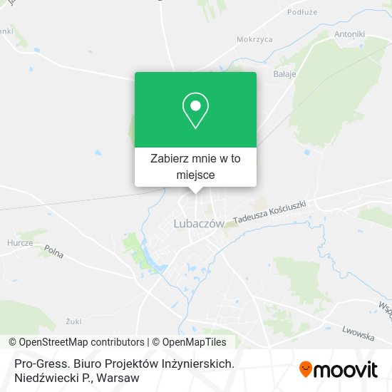 Mapa Pro-Gress. Biuro Projektów Inżynierskich. Niedźwiecki P.