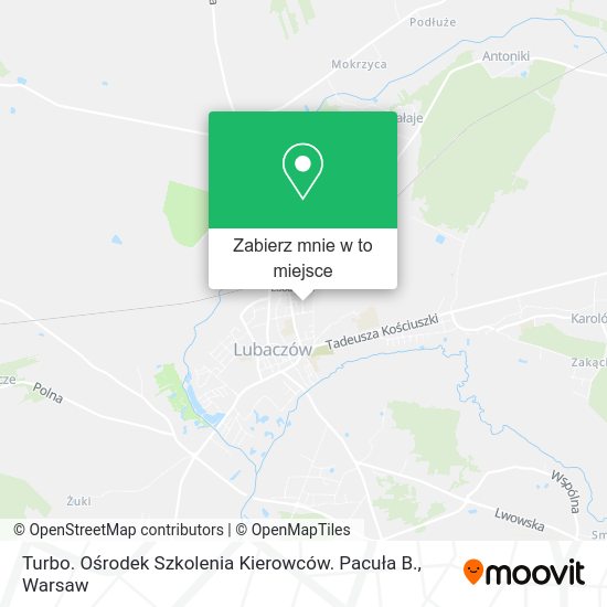 Mapa Turbo. Ośrodek Szkolenia Kierowców. Pacuła B.