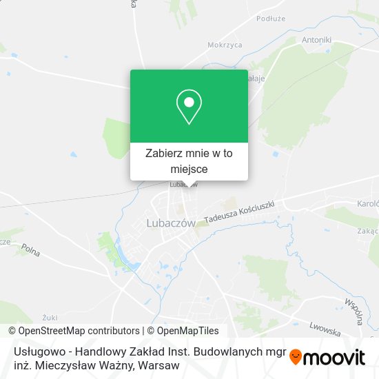 Mapa Usługowo - Handlowy Zakład Inst. Budowlanych mgr inż. Mieczysław Ważny