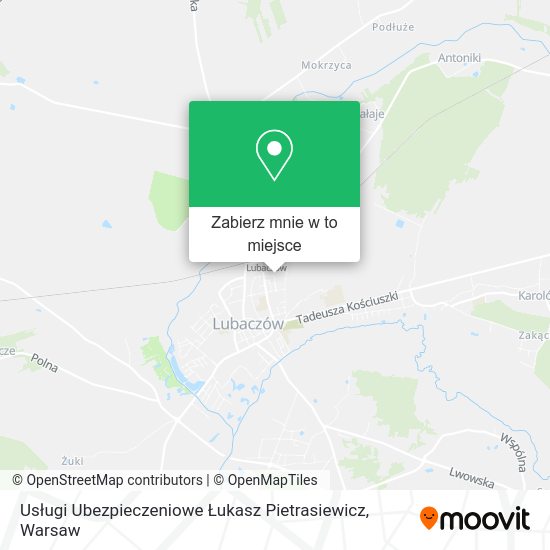 Mapa Usługi Ubezpieczeniowe Łukasz Pietrasiewicz