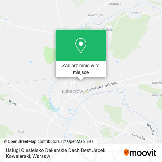 Mapa Usługi Ciesielsko Dekarskie Dach Best Jacek Kawalerski