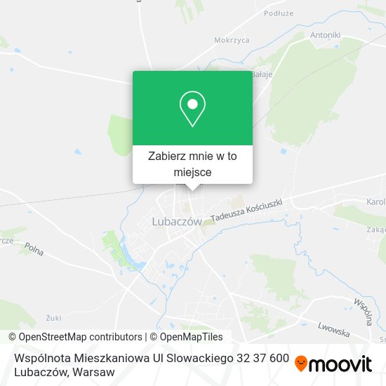 Mapa Wspólnota Mieszkaniowa Ul Slowackiego 32 37 600 Lubaczów