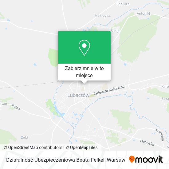 Mapa Działalność Ubezpieczeniowa Beata Felkel