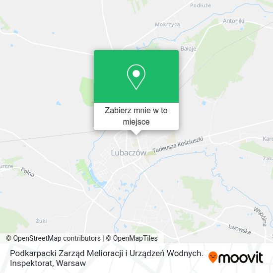 Mapa Podkarpacki Zarząd Melioracji i Urządzeń Wodnych. Inspektorat