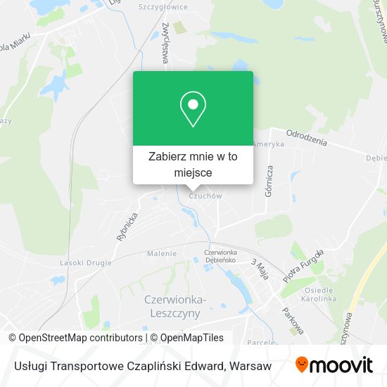 Mapa Usługi Transportowe Czapliński Edward