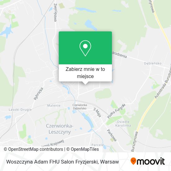 Mapa Woszczyna Adam FHU Salon Fryzjerski