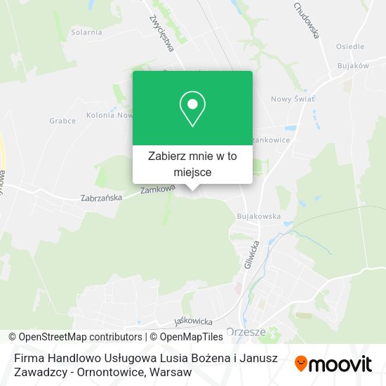 Mapa Firma Handlowo Usługowa Lusia Bożena i Janusz Zawadzcy - Ornontowice