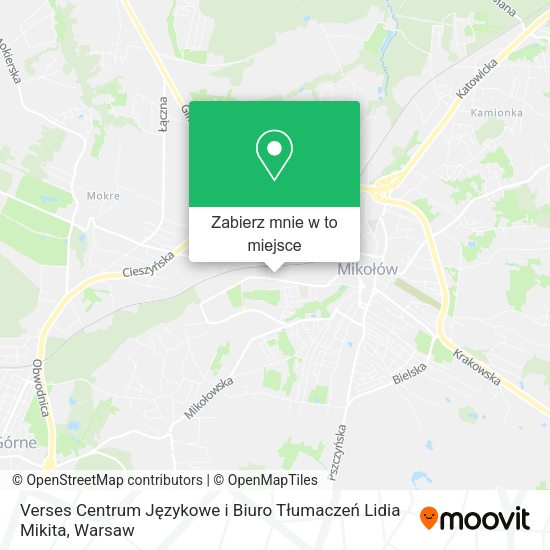 Mapa Verses Centrum Językowe i Biuro Tłumaczeń Lidia Mikita