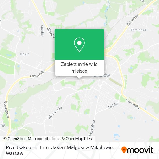 Mapa Przedszkole nr 1 im. Jasia i Małgosi w Mikołowie