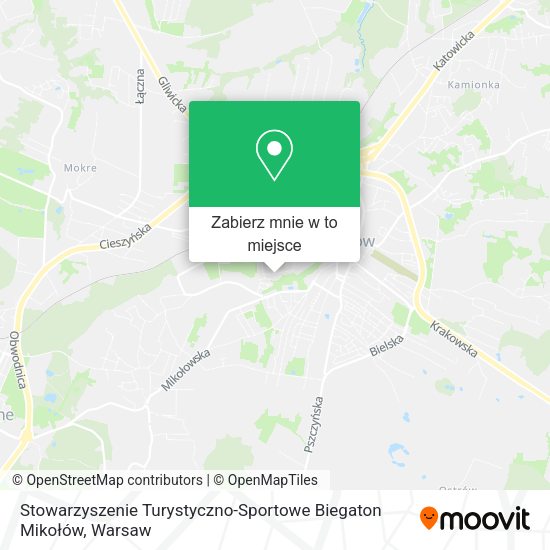 Mapa Stowarzyszenie Turystyczno-Sportowe Biegaton Mikołów