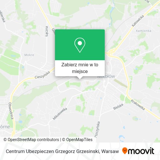 Mapa Centrum Ubezpieczen Grzegorz Grzesinski