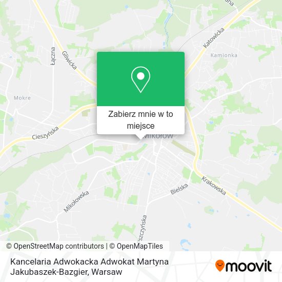 Mapa Kancelaria Adwokacka Adwokat Martyna Jakubaszek-Bazgier