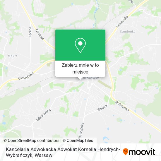 Mapa Kancelaria Adwokacka Adwokat Kornelia Hendrych-Wybrańczyk