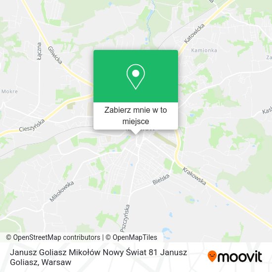 Mapa Janusz Goliasz Mikołów Nowy Świat 81 Janusz Goliasz