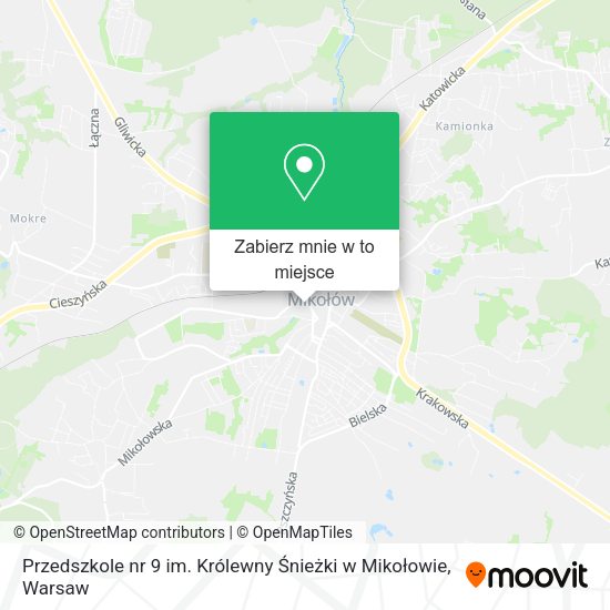 Mapa Przedszkole nr 9 im. Królewny Śnieżki w Mikołowie