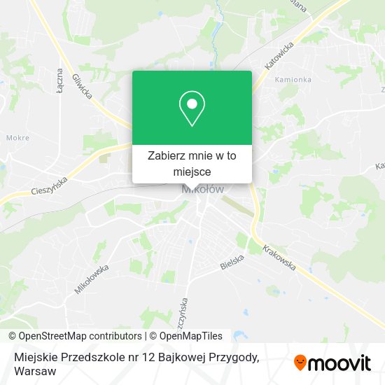 Mapa Miejskie Przedszkole nr 12 Bajkowej Przygody