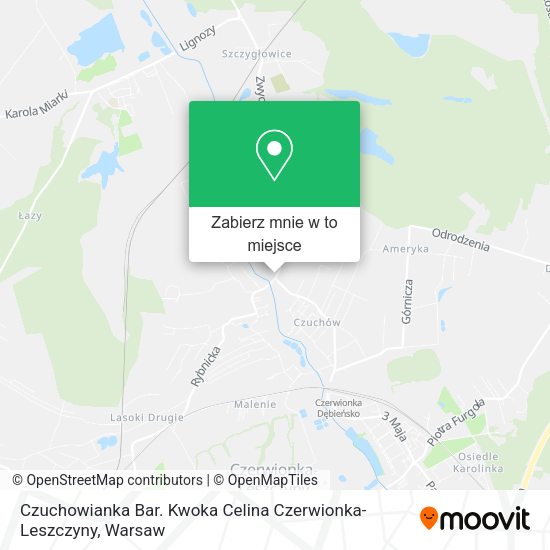 Mapa Czuchowianka Bar. Kwoka Celina Czerwionka-Leszczyny