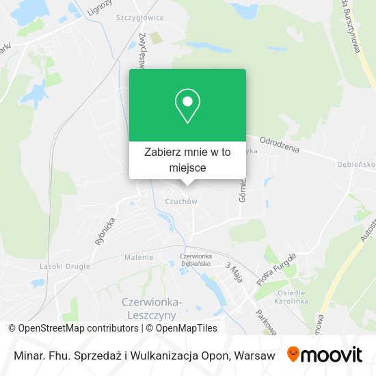 Mapa Minar. Fhu. Sprzedaż i Wulkanizacja Opon