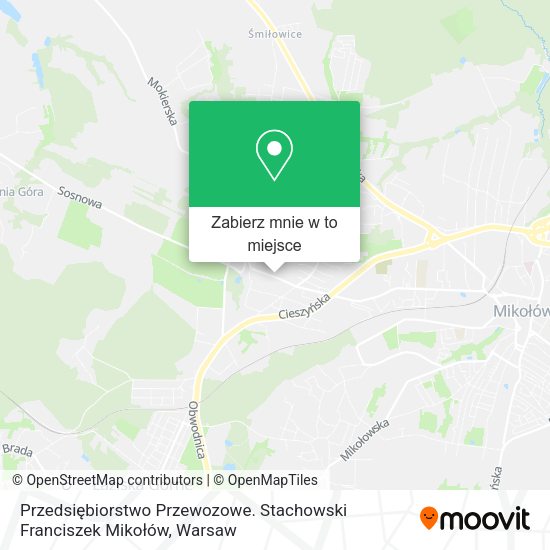 Mapa Przedsiębiorstwo Przewozowe. Stachowski Franciszek Mikołów