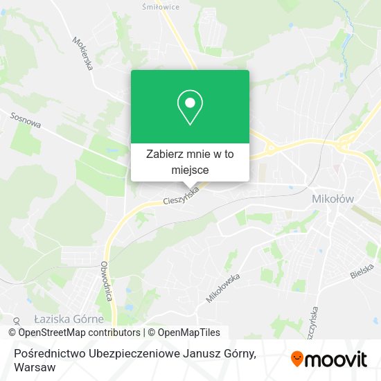 Mapa Pośrednictwo Ubezpieczeniowe Janusz Górny