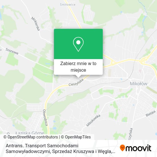 Mapa Antrans. Transport Samochodami Samowyładowczymi, Sprzedaż Kruszywa i Węgla