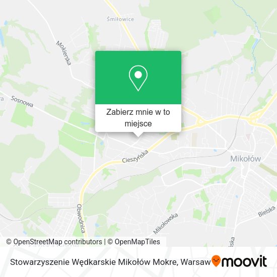 Mapa Stowarzyszenie Wędkarskie Mikołów Mokre