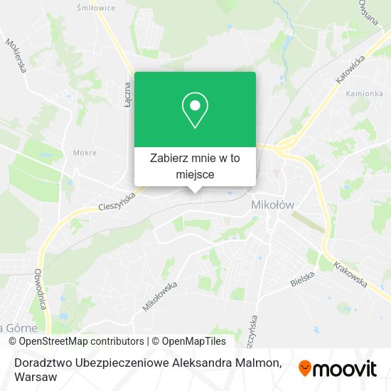 Mapa Doradztwo Ubezpieczeniowe Aleksandra Malmon