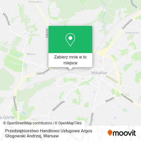 Mapa Przedsiębiorstwo Handlowo Usługowe Argos Głogowski Andrzej