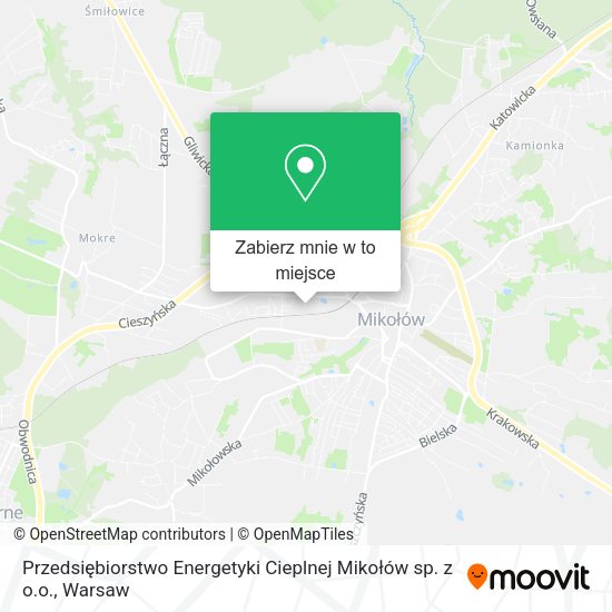 Mapa Przedsiębiorstwo Energetyki Cieplnej Mikołów sp. z o.o.