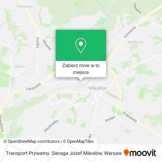 Mapa Transport Prywatny. Sieraga Józef Mikołów