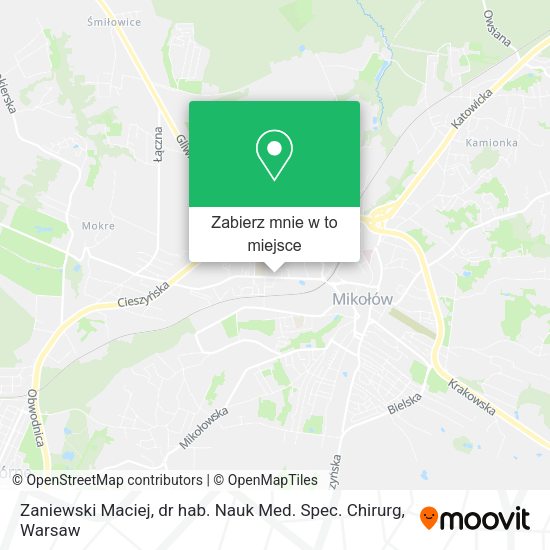 Mapa Zaniewski Maciej, dr hab. Nauk Med. Spec. Chirurg