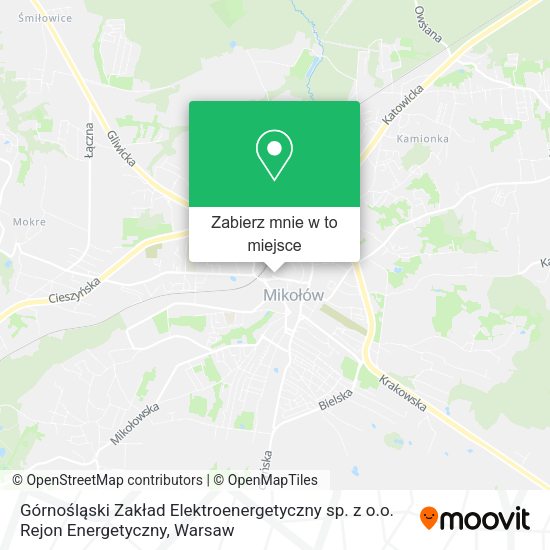 Mapa Górnośląski Zakład Elektroenergetyczny sp. z o.o. Rejon Energetyczny