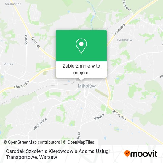 Mapa Osrodek Szkolenia Kierowcow u Adama Uslugi Transportowe