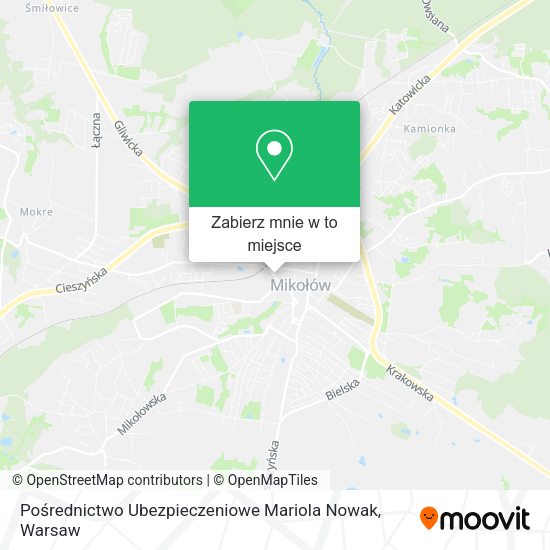 Mapa Pośrednictwo Ubezpieczeniowe Mariola Nowak