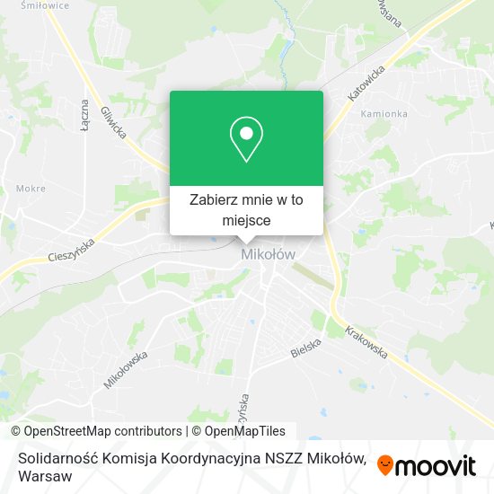 Mapa Solidarność Komisja Koordynacyjna NSZZ Mikołów