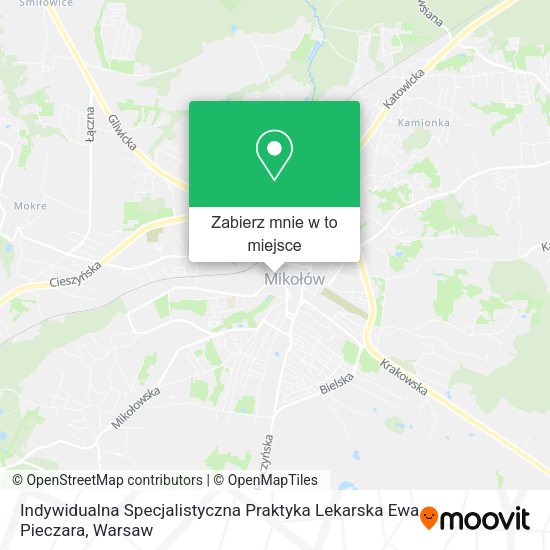 Mapa Indywidualna Specjalistyczna Praktyka Lekarska Ewa Pieczara