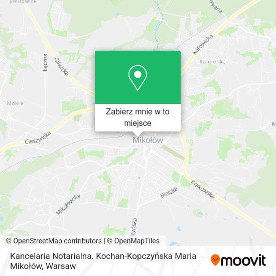 Mapa Kancelaria Notarialna. Kochan-Kopczyńska Maria Mikołów