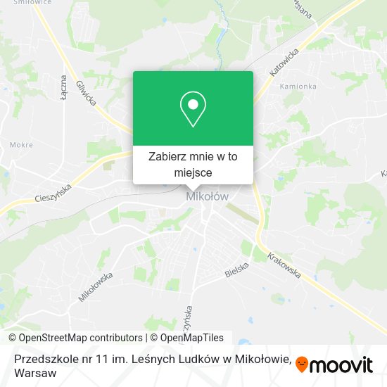 Mapa Przedszkole nr 11 im. Leśnych Ludków w Mikołowie