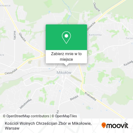 Mapa Kościół Wolnych Chrześcijan Zbór w Mikołowie