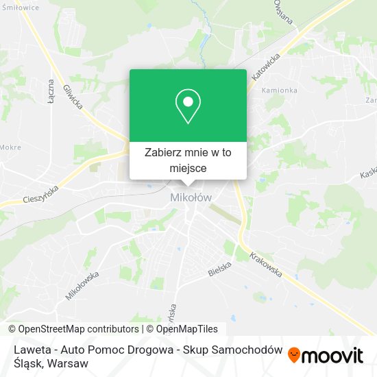 Mapa Laweta - Auto Pomoc Drogowa - Skup Samochodów Śląsk