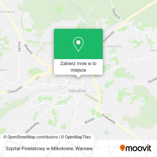 Mapa Szpital Powiatowy w Mikołowie