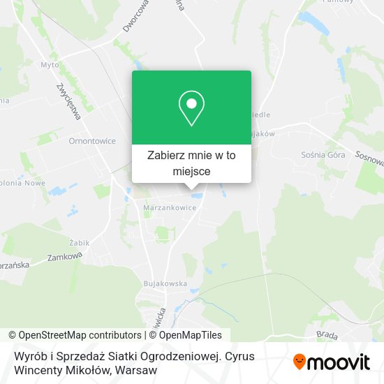 Mapa Wyrób i Sprzedaż Siatki Ogrodzeniowej. Cyrus Wincenty Mikołów