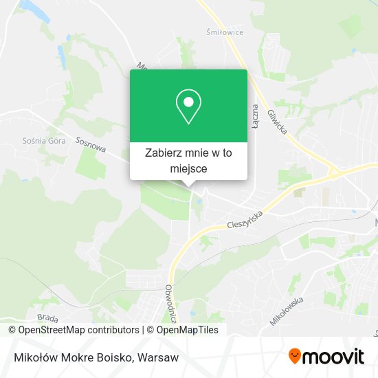 Mapa Mikołów Mokre Boisko