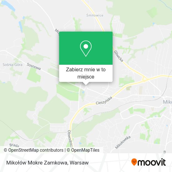 Mapa Mikołów Mokre Zamkowa