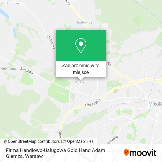 Mapa Firma Handlowo-Usługowa Gold Hand Adam Giemza