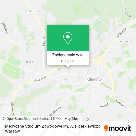 Mapa Medyczne Studium Zawodowe im. A. Fiderkiewicza